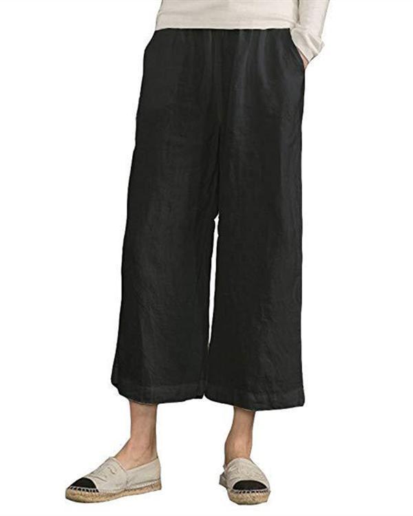 Women Solid Casual Linen Havana Nights Pants