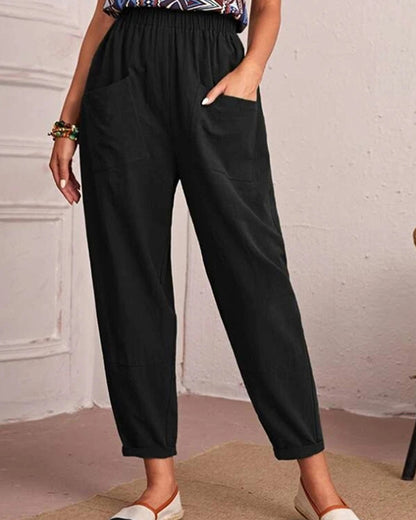 Linen Stretch Casual Pocket Pants