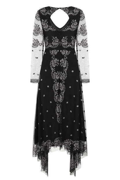 Embroidered Hanky Hem Dress